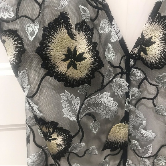 Authentic Self Portrait Nivienne Blue White Black Floral Lace Dress - Picture 6 of 12